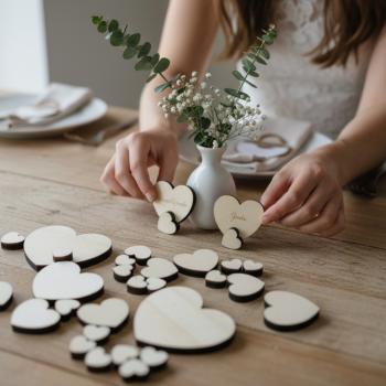 Preview: Herz Streudeko Holz Tischdeko Bastel Kreativ Bedarf Hochzeit Dekoherzen Streuteile verschiedene Größen